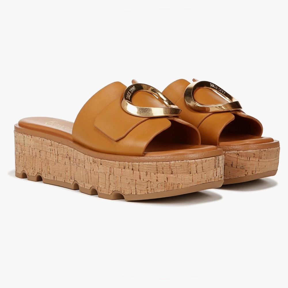 Hoda Cork Platform Slide Sandals